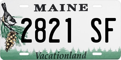 ME license plate 2821SF