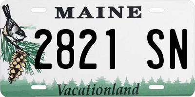 ME license plate 2821SN