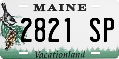 ME license plate 2821SP