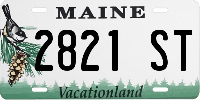 ME license plate 2821ST