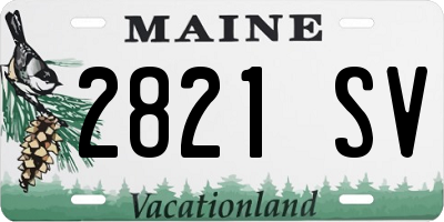ME license plate 2821SV