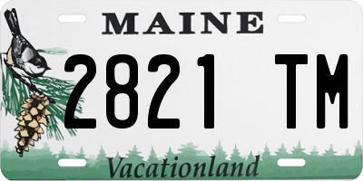 ME license plate 2821TM