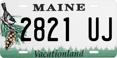 ME license plate 2821UJ