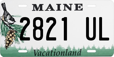ME license plate 2821UL