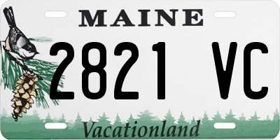 ME license plate 2821VC