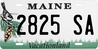 ME license plate 2825SA