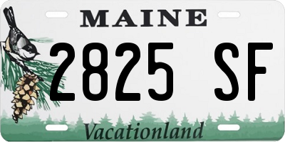 ME license plate 2825SF