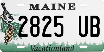 ME license plate 2825UB