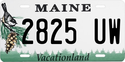 ME license plate 2825UW