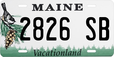 ME license plate 2826SB