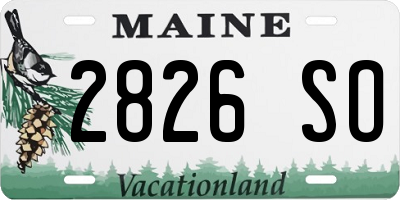 ME license plate 2826SO