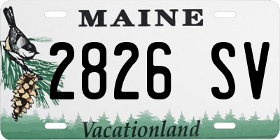 ME license plate 2826SV