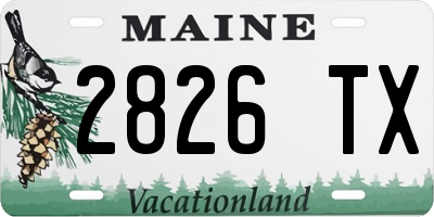 ME license plate 2826TX