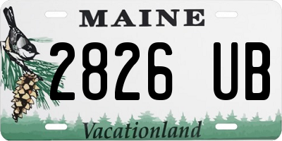 ME license plate 2826UB