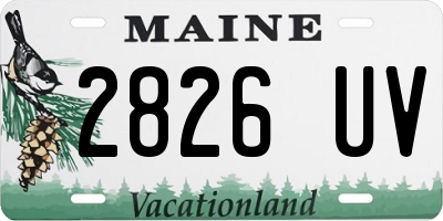 ME license plate 2826UV