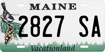 ME license plate 2827SA