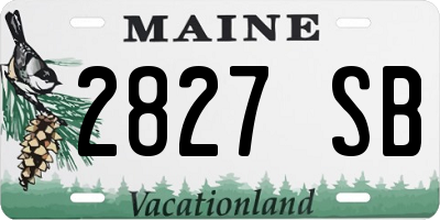 ME license plate 2827SB