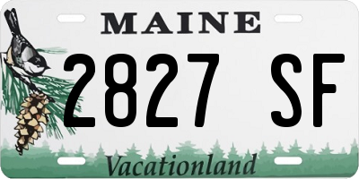 ME license plate 2827SF