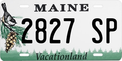 ME license plate 2827SP