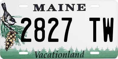 ME license plate 2827TW
