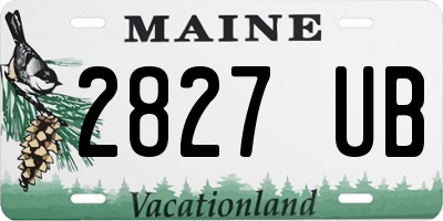 ME license plate 2827UB