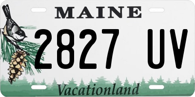 ME license plate 2827UV