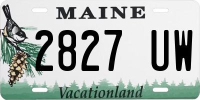 ME license plate 2827UW