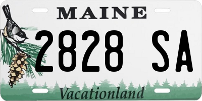 ME license plate 2828SA