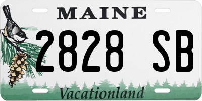 ME license plate 2828SB