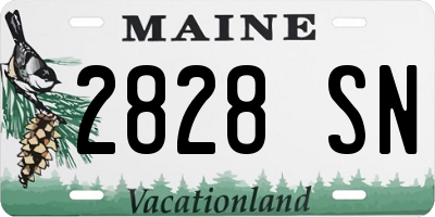 ME license plate 2828SN