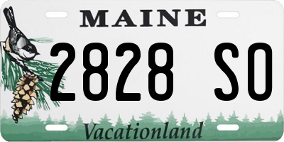 ME license plate 2828SO