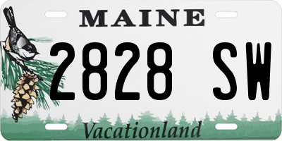 ME license plate 2828SW