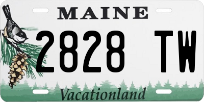 ME license plate 2828TW