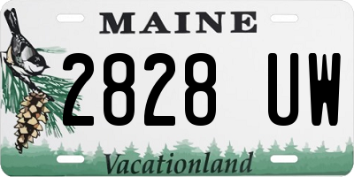 ME license plate 2828UW