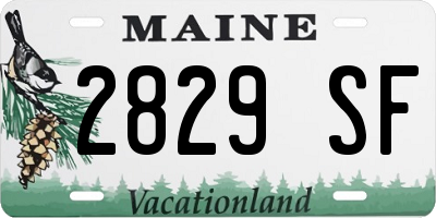 ME license plate 2829SF