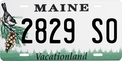 ME license plate 2829SO