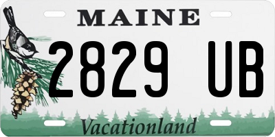 ME license plate 2829UB