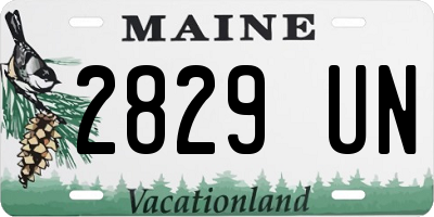 ME license plate 2829UN