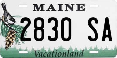 ME license plate 2830SA