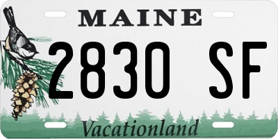 ME license plate 2830SF