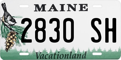 ME license plate 2830SH