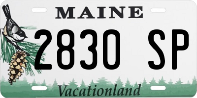ME license plate 2830SP