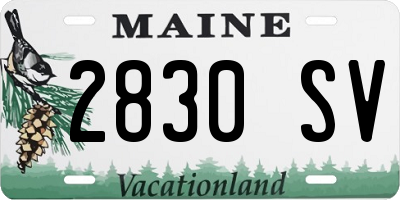 ME license plate 2830SV