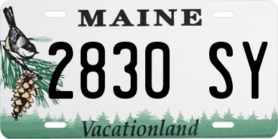 ME license plate 2830SY