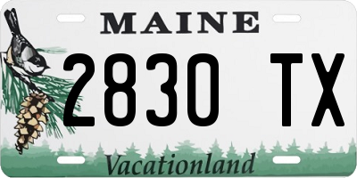 ME license plate 2830TX