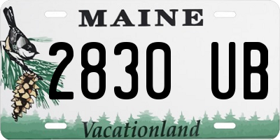 ME license plate 2830UB