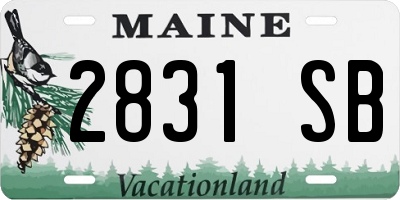 ME license plate 2831SB