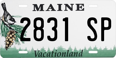ME license plate 2831SP