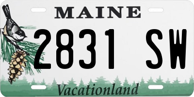 ME license plate 2831SW