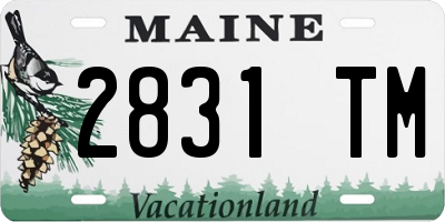 ME license plate 2831TM